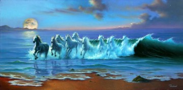 caballo de olas fantasía Pinturas al óleo